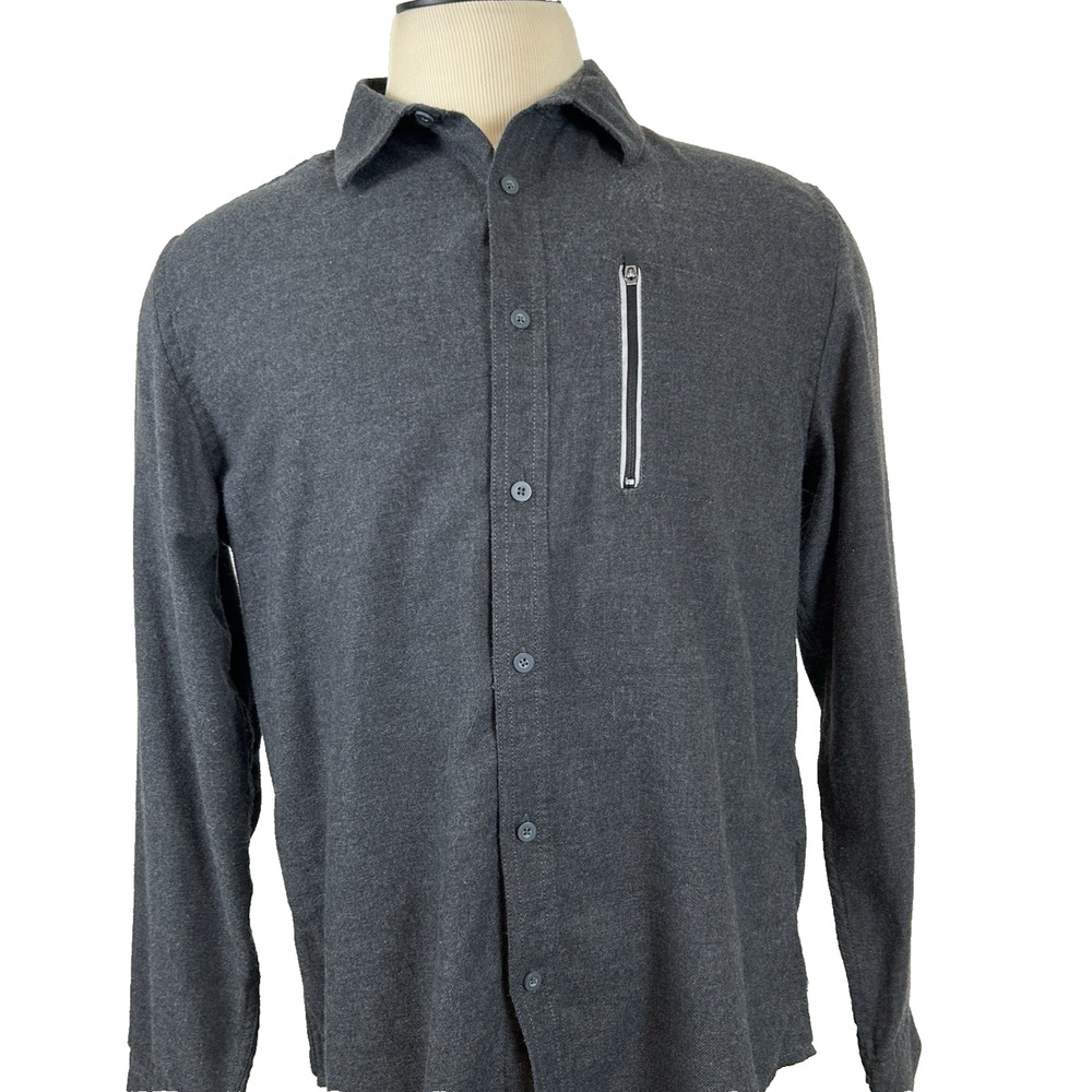 Tony Hawk Shirt Men's Size‎ Large Gray Button Up Flannel Long Sleeve L Skater